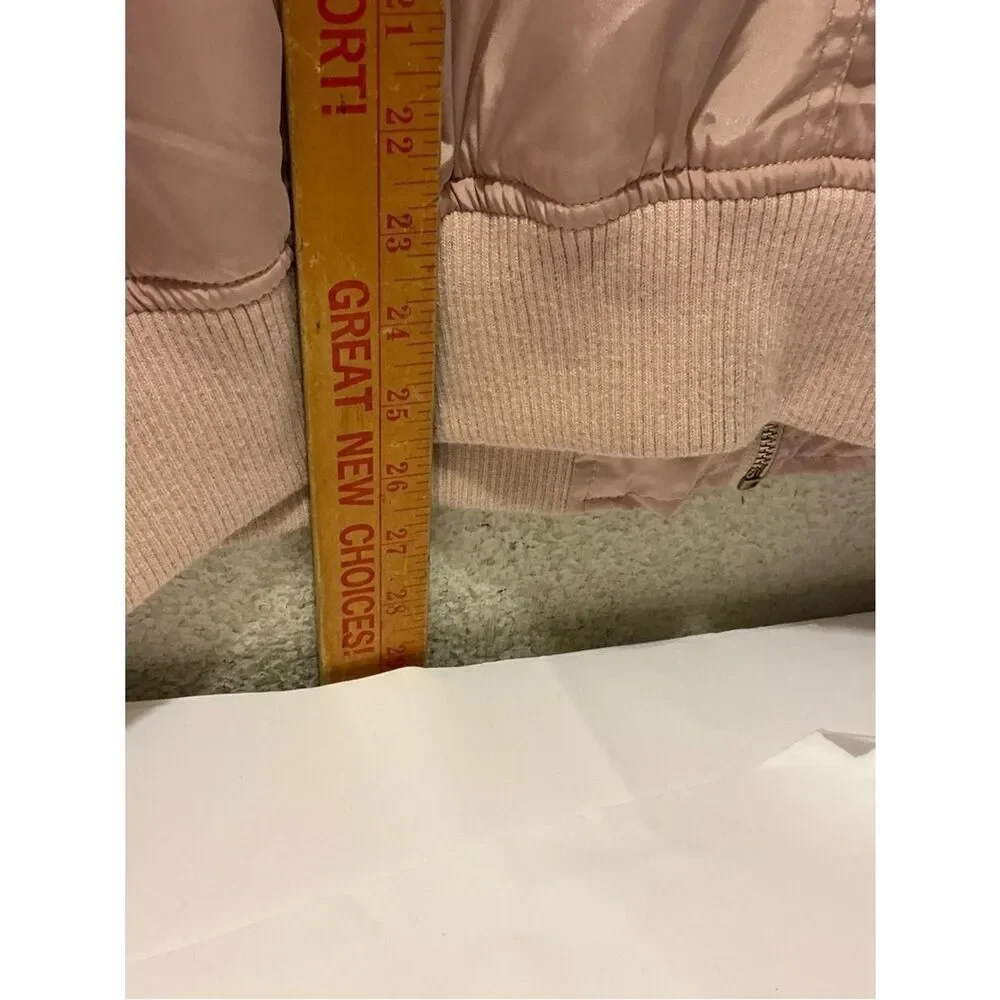 Angel Kiss Women's Light Pink Satin Bomber Jacket